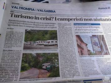 Lago d'Idro Crone Vesta articolo contro i camperisti